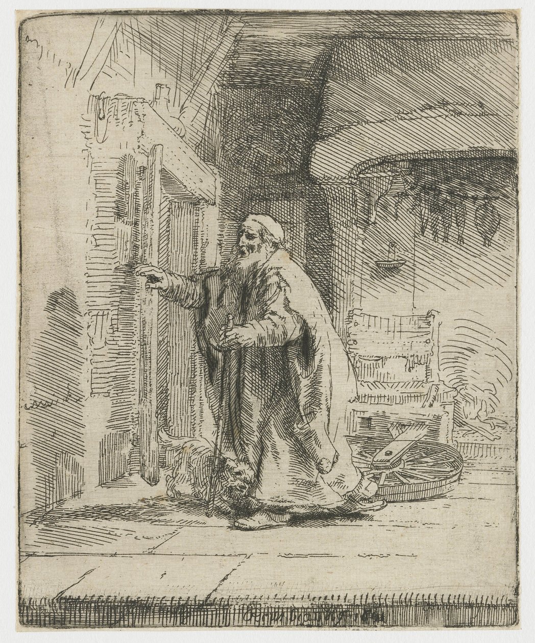 De blindheid van Tobit: de grotere plaat door Rembrandt van Rijn