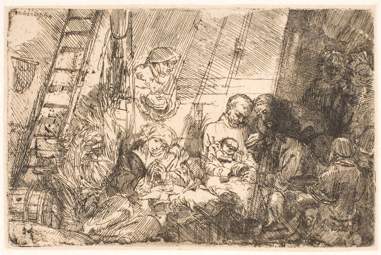 De besnijdenis (in de stal) door Rembrandt van Rijn