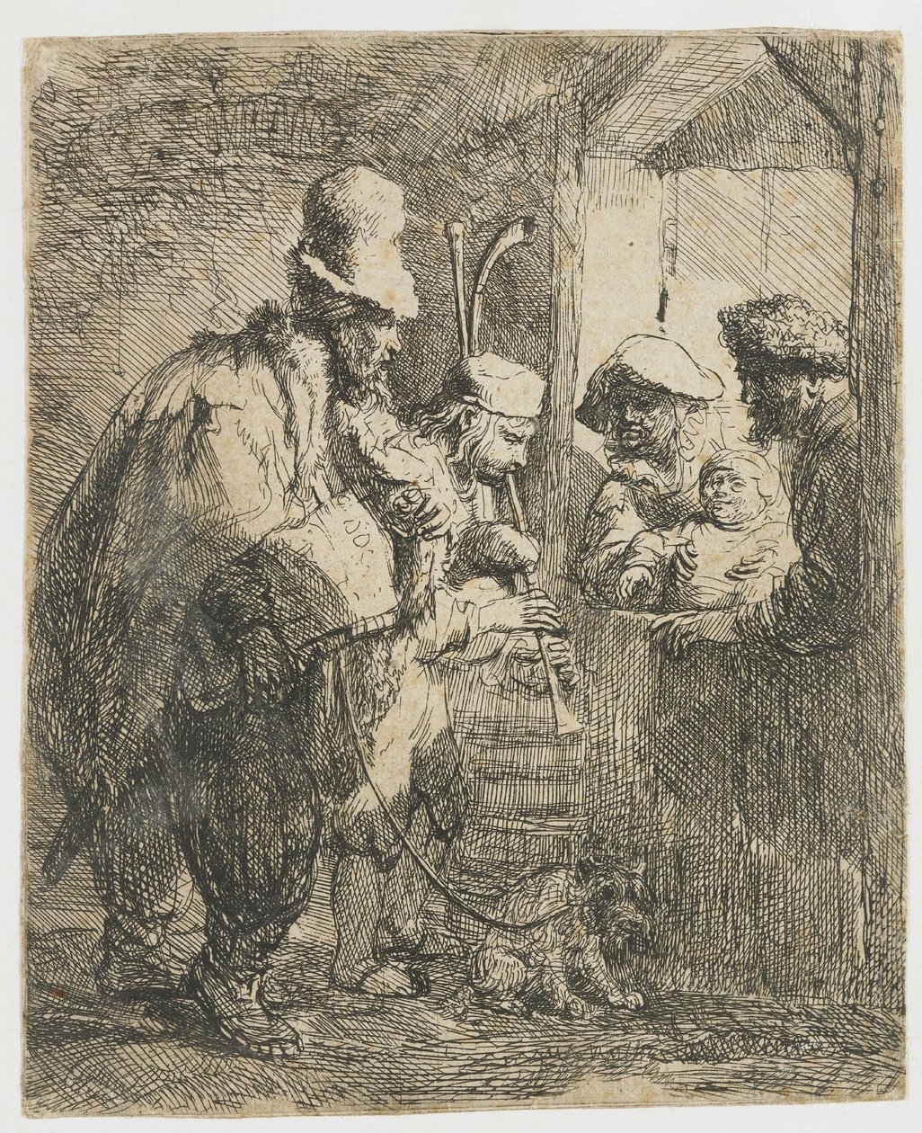 De rondtrekkende muzikanten door Rembrandt van Rijn