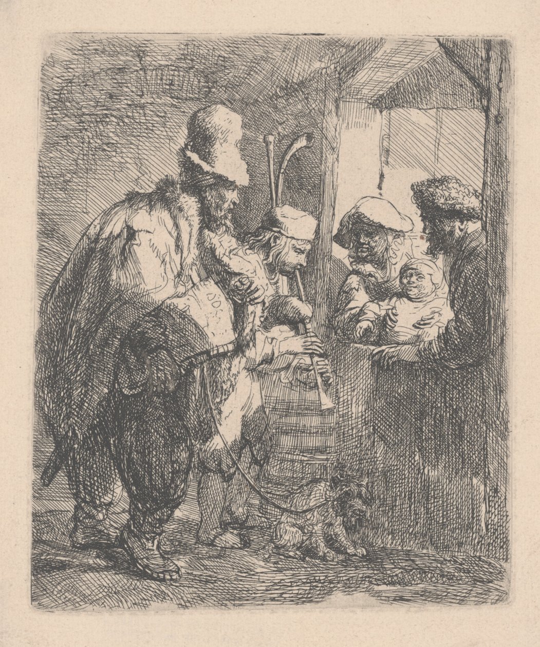 De rondtrekkende muzikanten door Rembrandt van Rijn