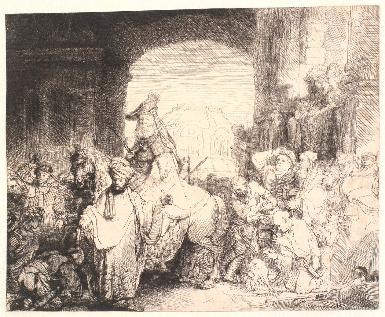 De triomf van Mordechai door Rembrandt van Rijn