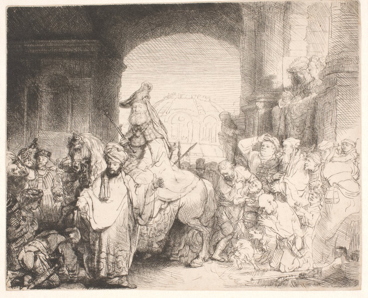 De overwinning van Mordechai door Rembrandt van Rijn