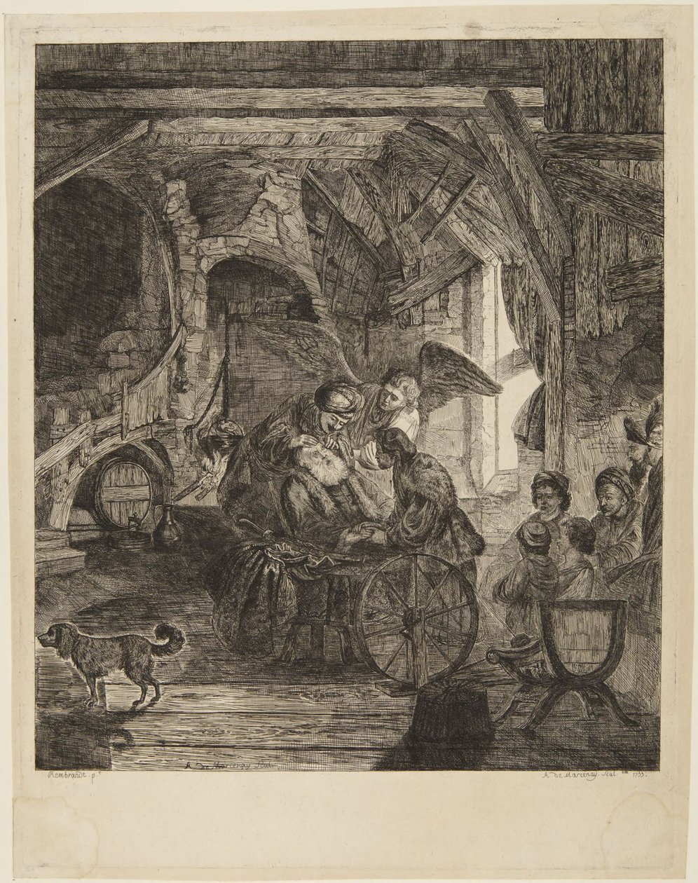 Tobias krijgt zijn gezichtsvermogen terug door Rembrandt van Rijn