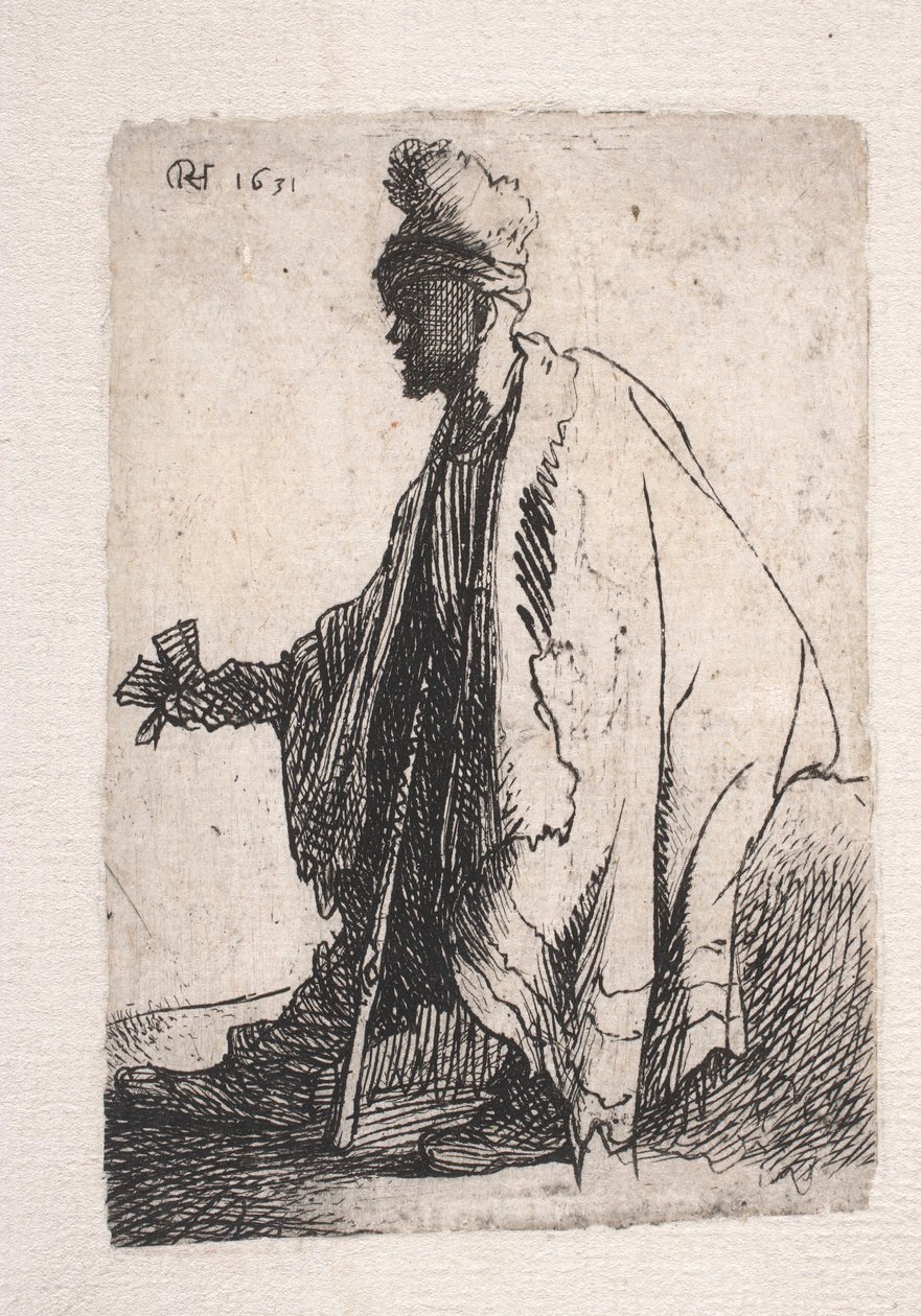 Een melaatse bedelaar door Rembrandt van Rijn