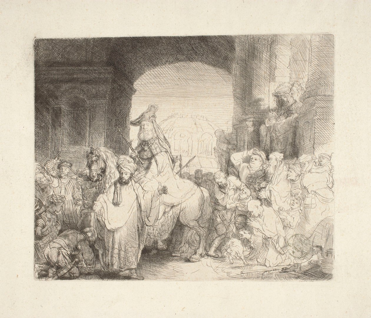 De triomf van Mordechai door Rembrandt van Rijn