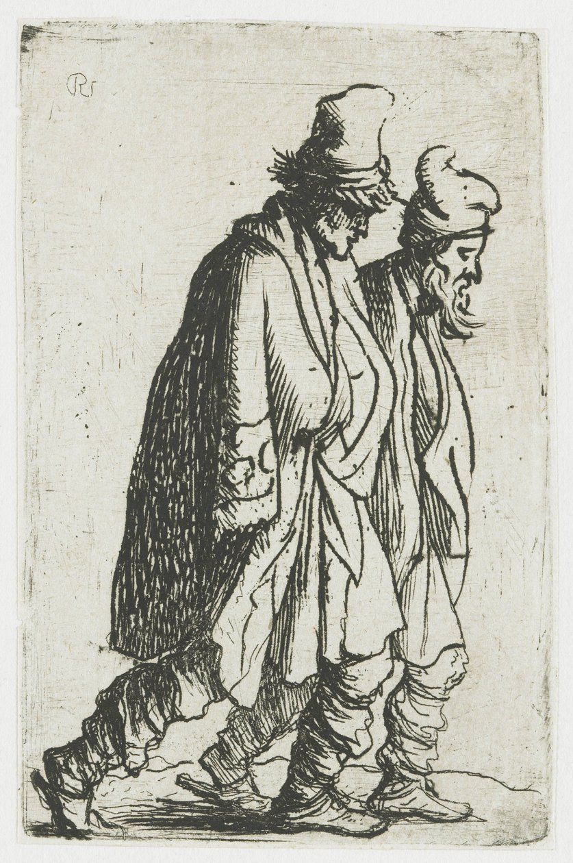 Twee bedelaars door Rembrandt van Rijn