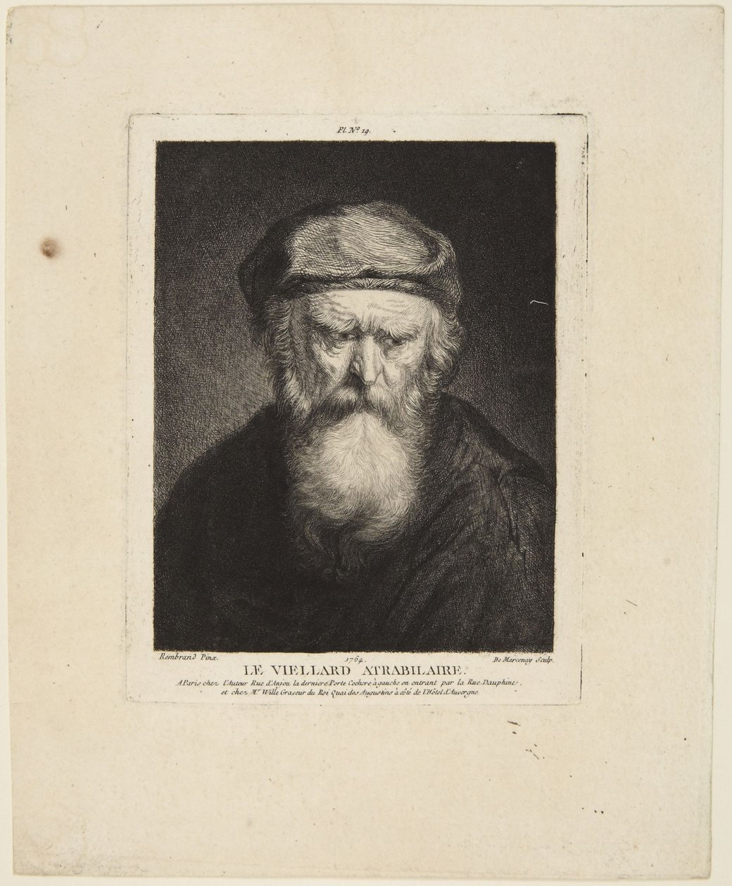 Humeurig oude man door Rembrandt van Rijn
