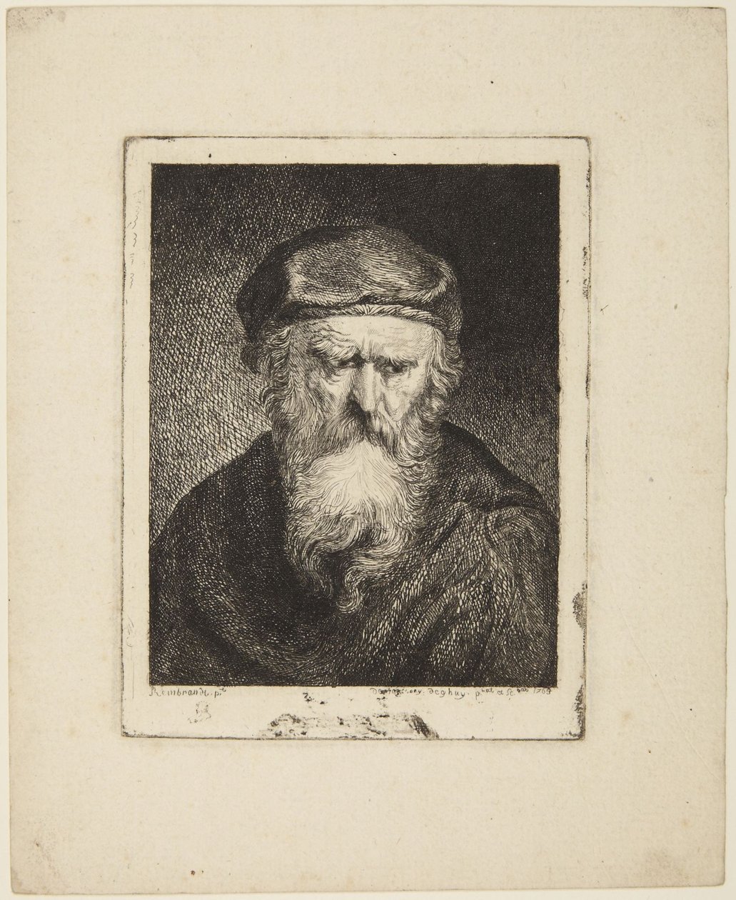 Atrabilaire oude man door Rembrandt van Rijn