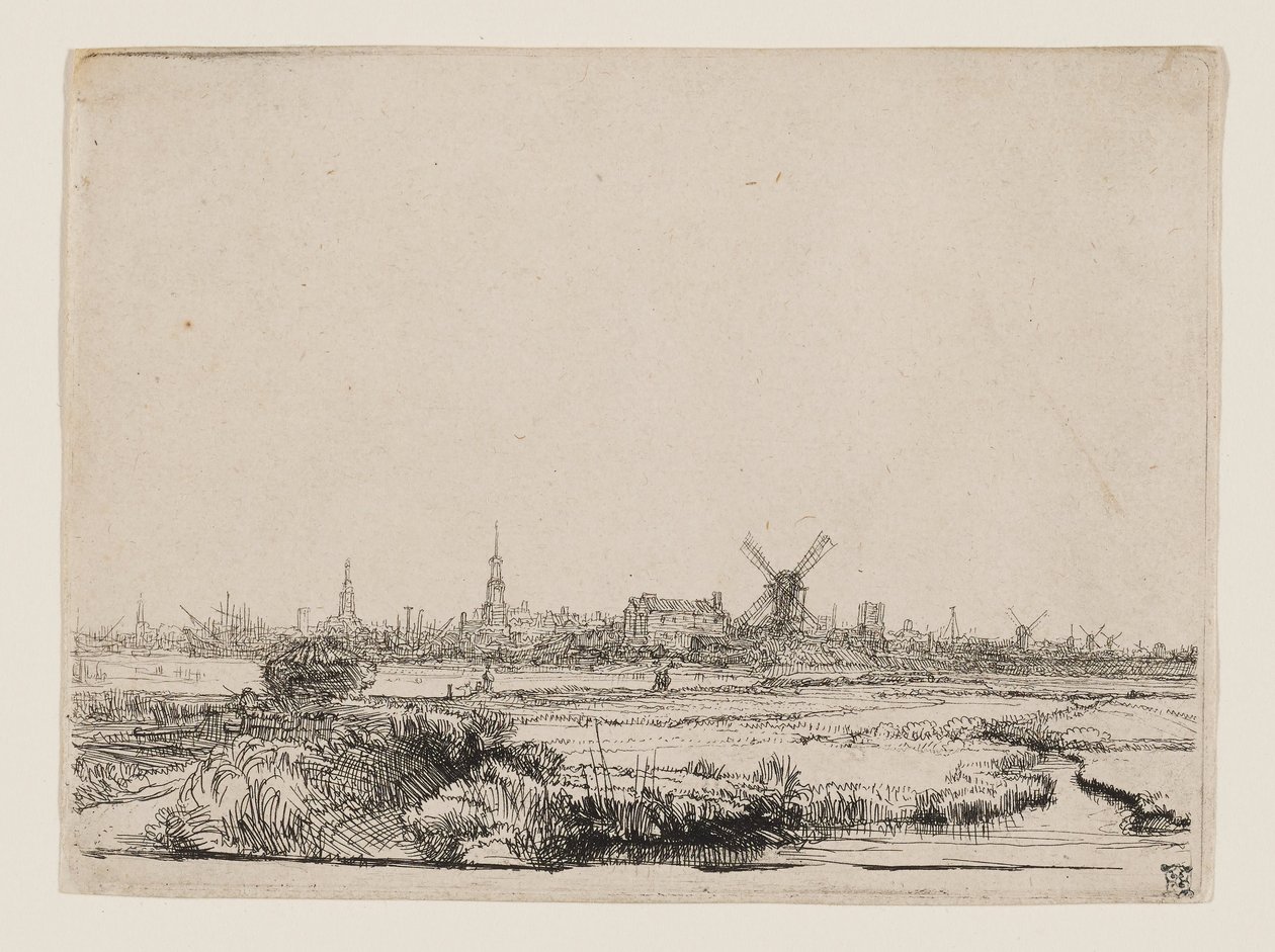 Uitzicht op Amsterdam door Rembrandt van Rijn