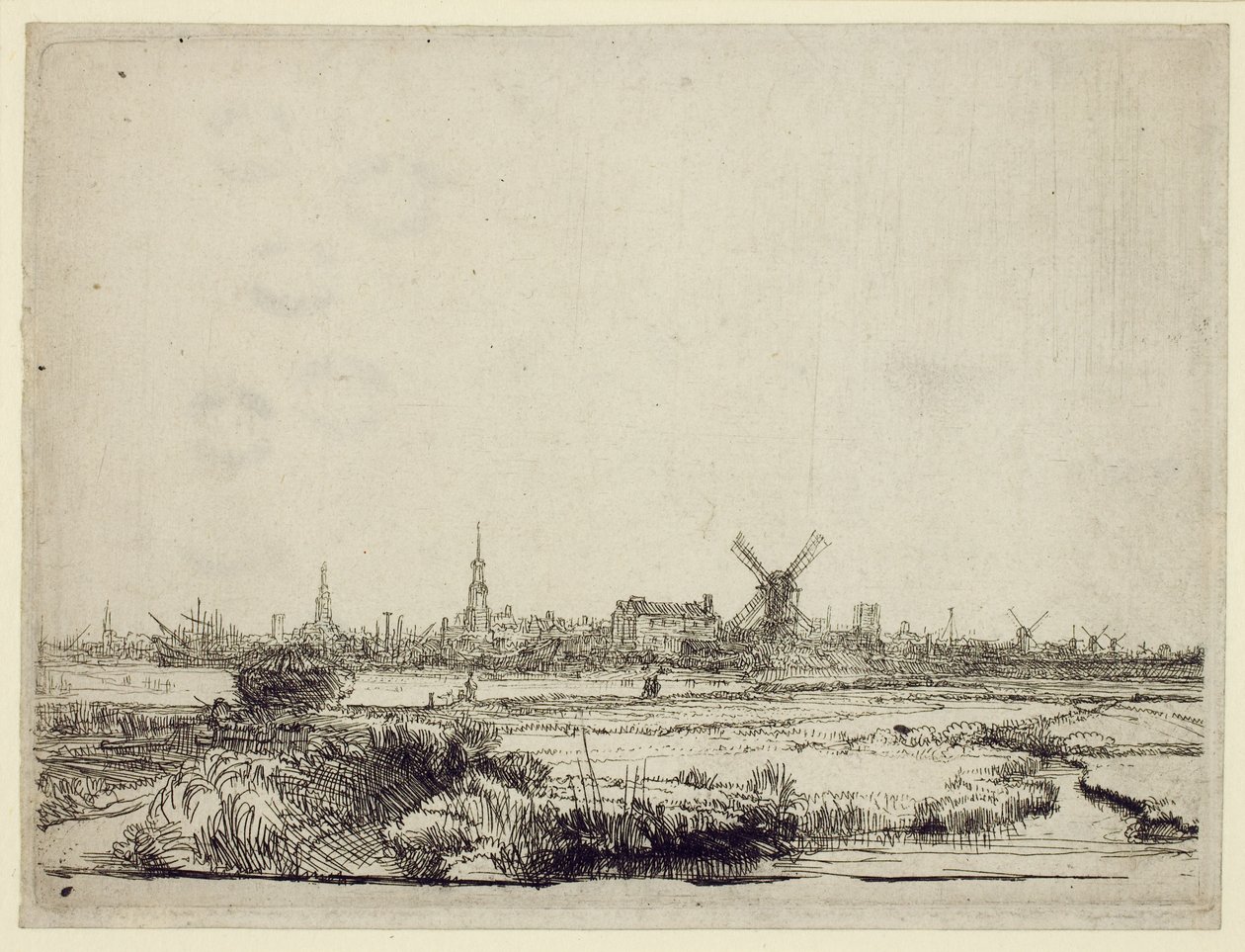 Zicht op Amsterdam, ca. 1640 door Rembrandt van Rijn