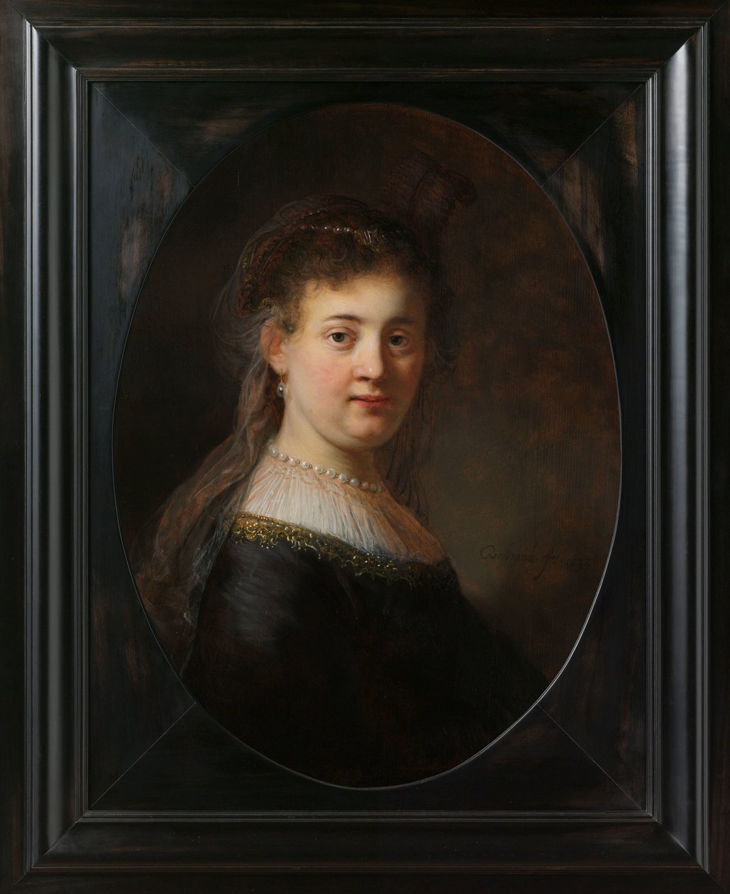 Jonge Vrouw in Fantasie Kostuum door Rembrandt van Rijn