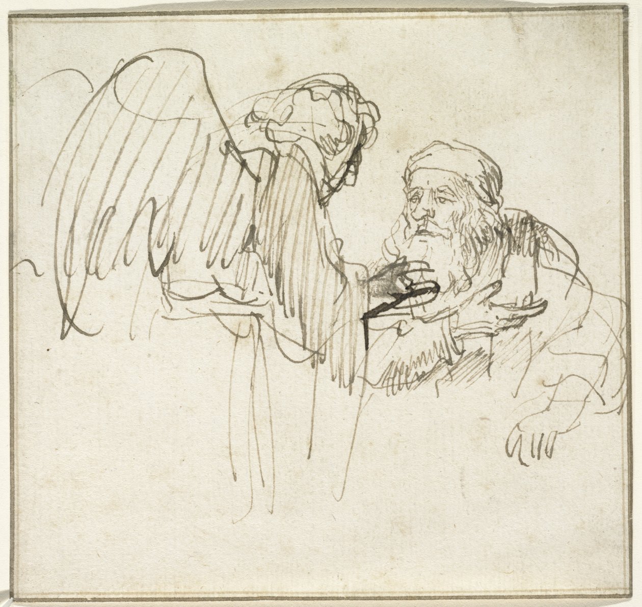 Zacharias en de engel door Rembrandt van Rijn