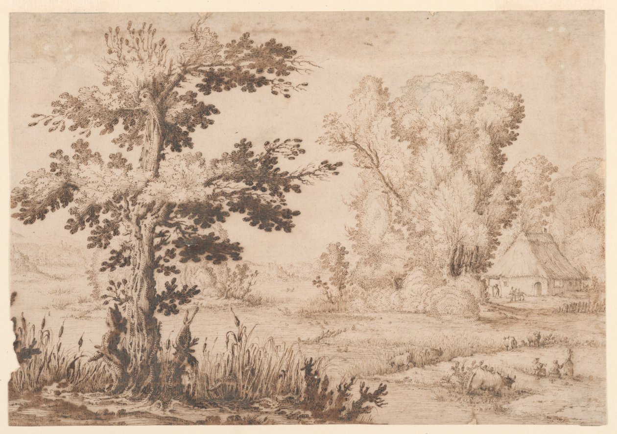 Landschap met een Huisje door Remigio Cantagallina