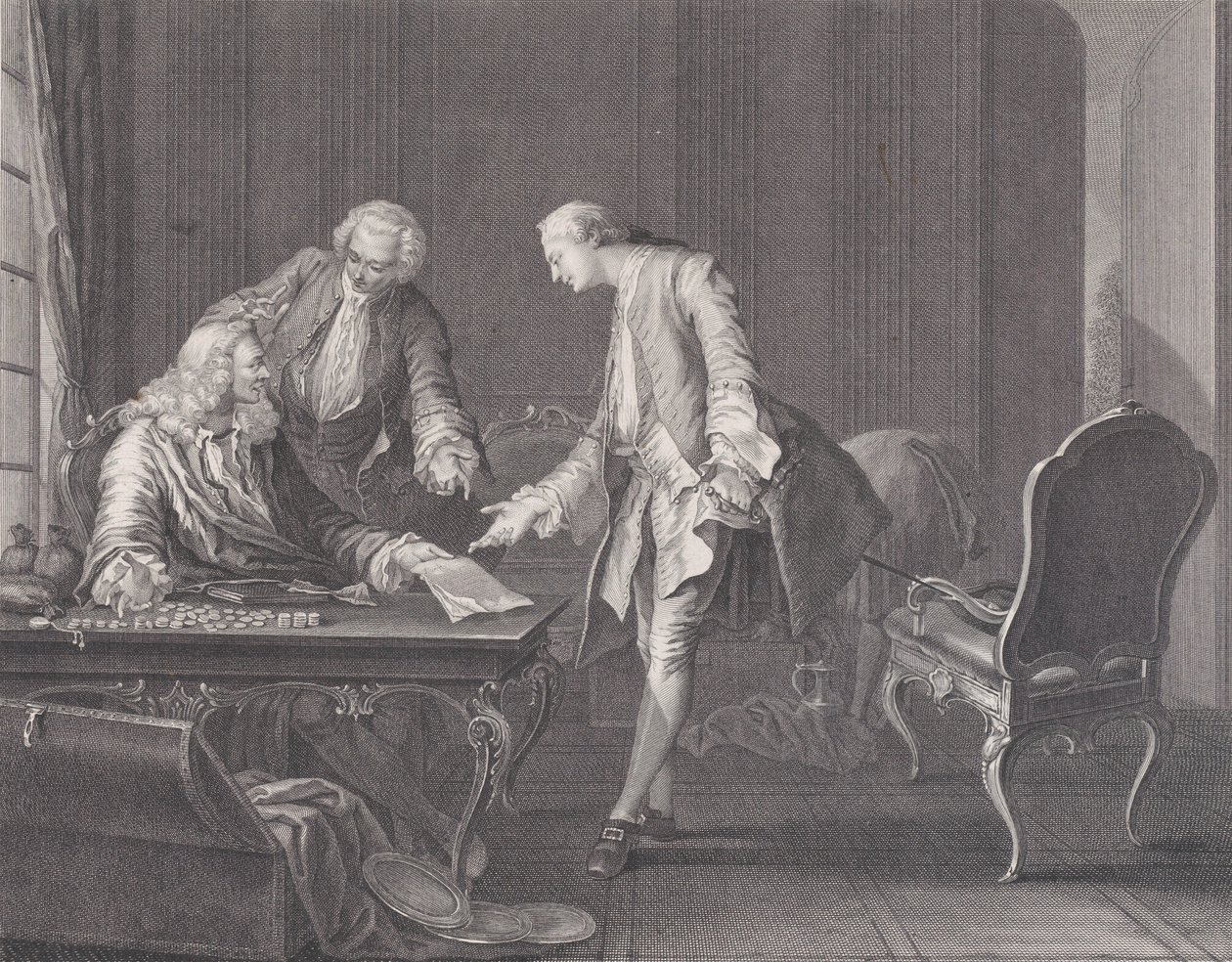 De verloren zoon die zijn erfenis opeist, ca. 1751 door Rene Gaillard