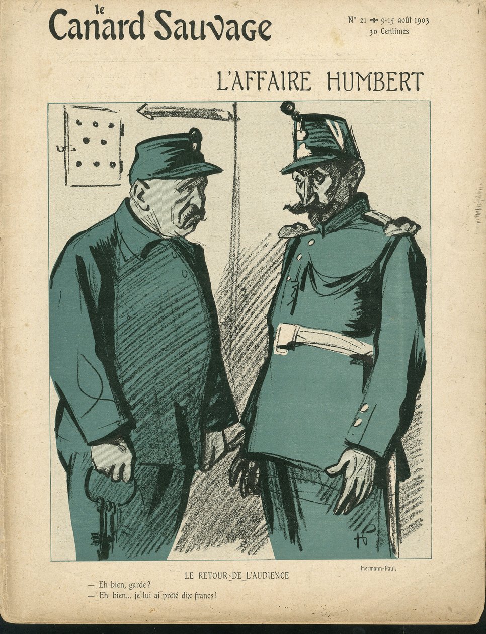 Illustratie van Hermann-Paul voor de omslag van Le Canard Sauvage, nr. 21 door Rene George Hermann Paul