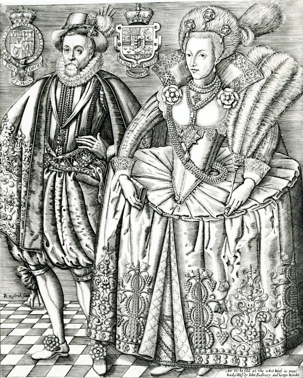 Portret van James I en Anne van Denemarken, 1618 door Renold Elstrack