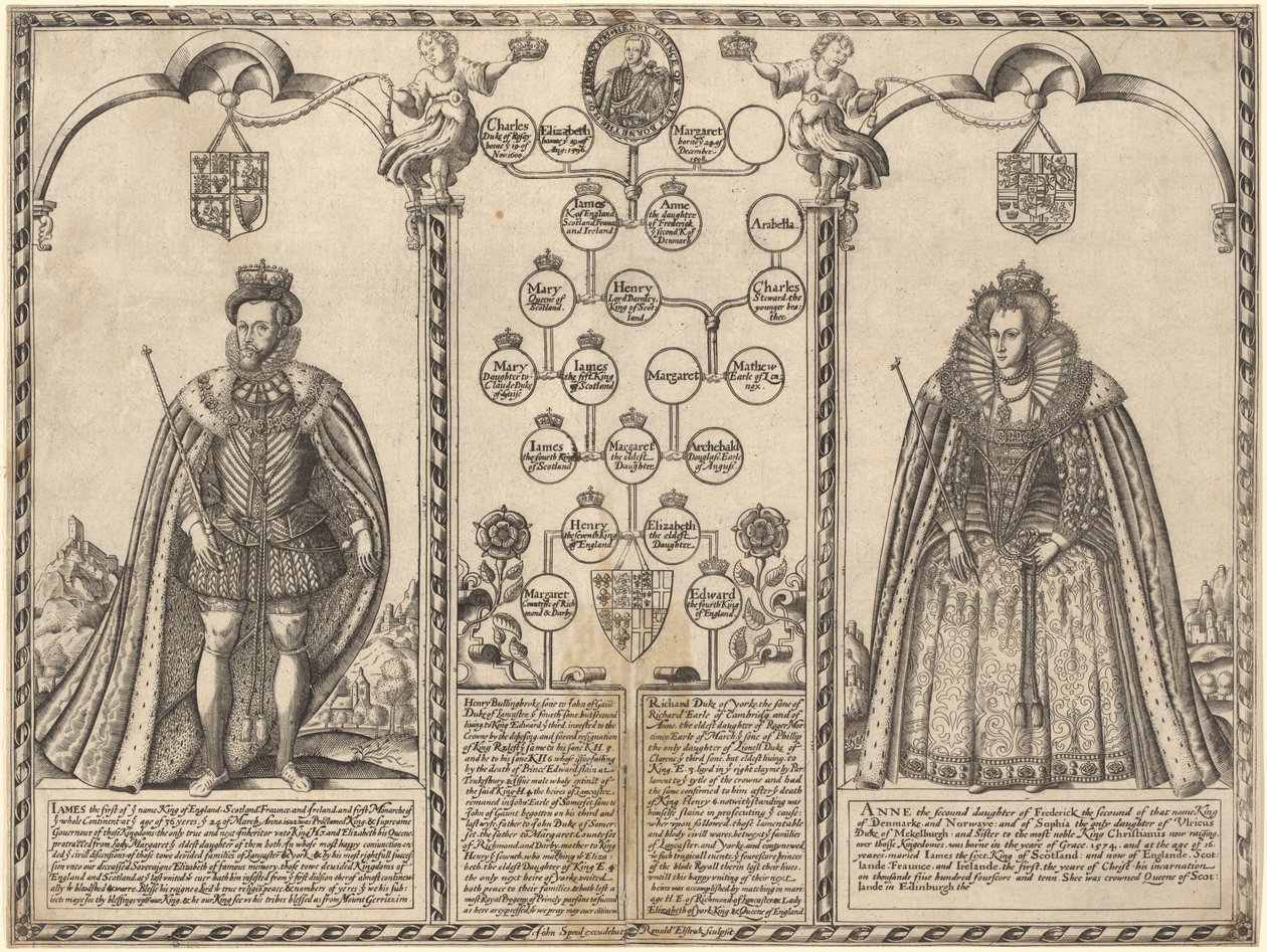 James I en Anne van Denemarken door Renold Elstrack