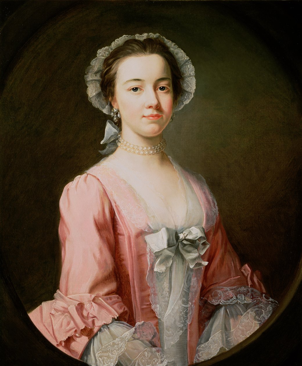 Portret van een dame, vermoedelijk mevrouw Ann Bowney door Rev. James Wills