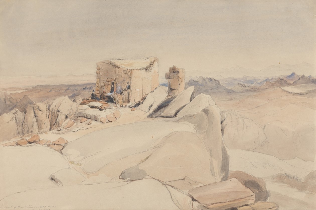 De Top van de Sinaïberg of Jebel Musa, 1840 door Rev. Edward Thomas Daniell