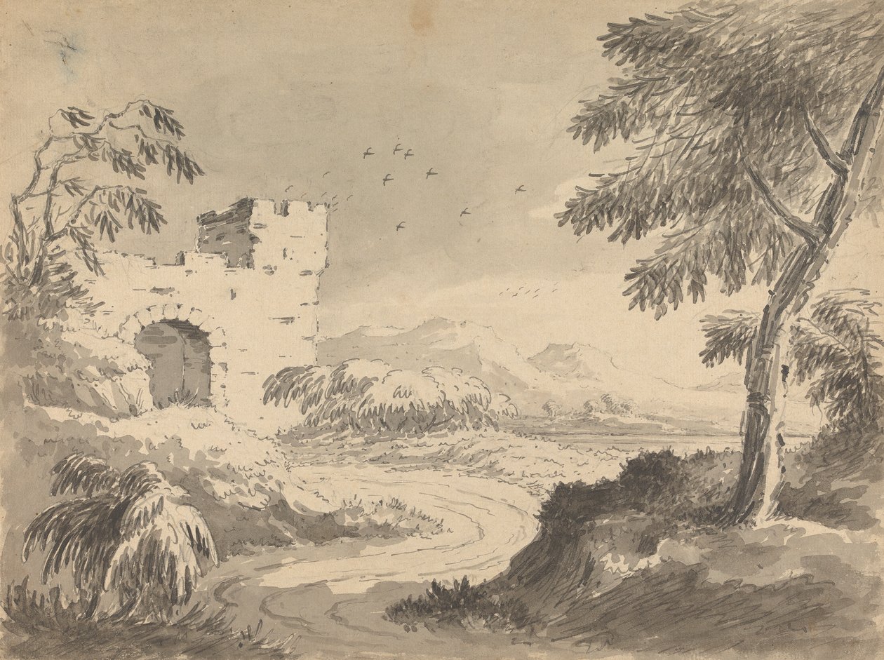 Landschap met Weg naar Abdij door Rev. William Gilpin