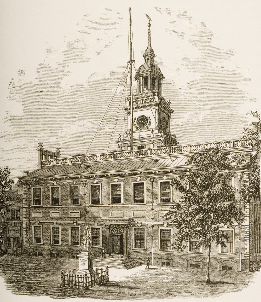 County Court House of, Independence Hall, Philadelphia Pennsylvania, ca. 1880 door Reverend Samuel Manning