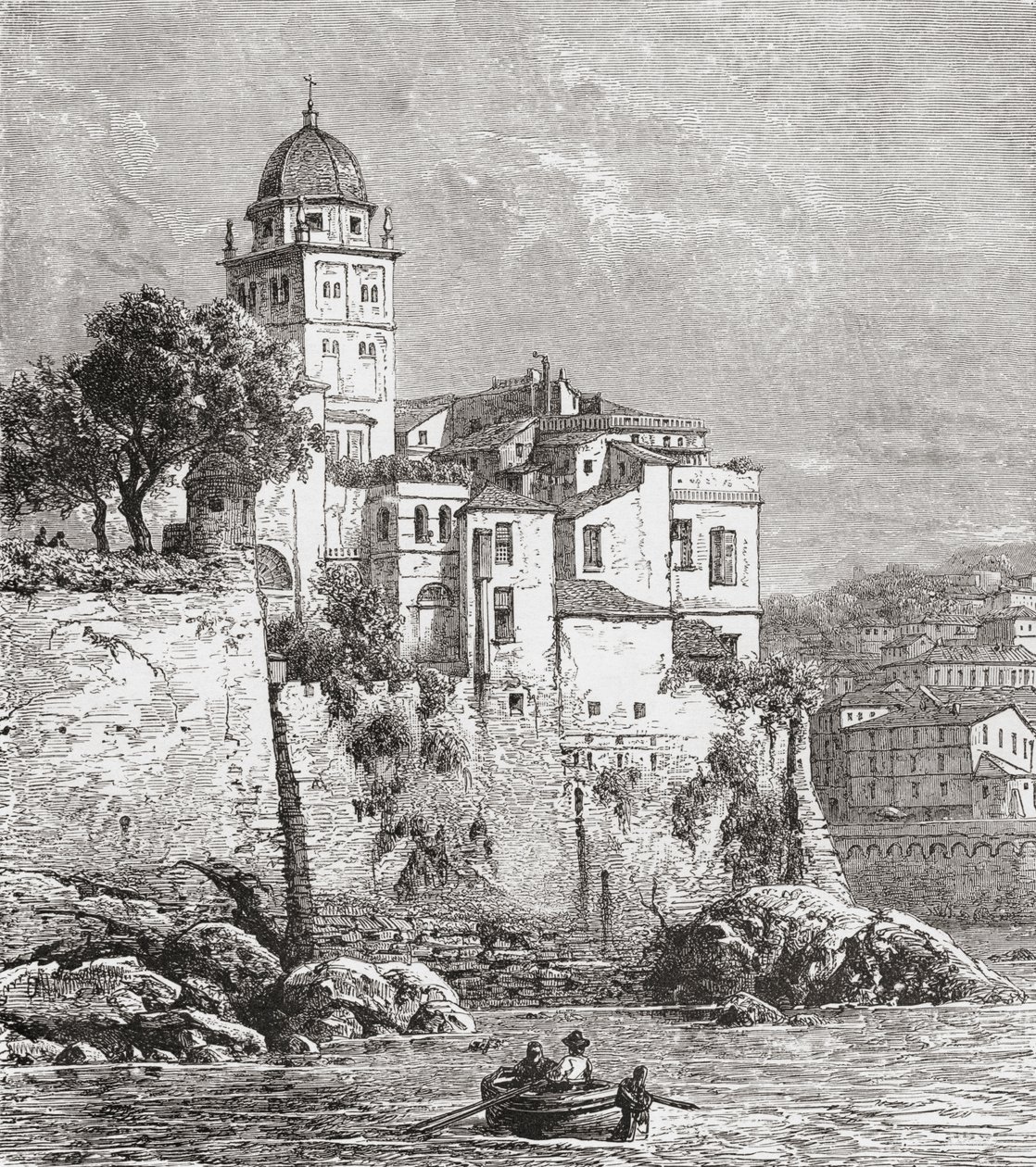 Het Arsenaal in Genua, Noord-Italië in de late 19e eeuw. Uit Italiaanse Prenten van Rev. Samuel Manning, gepubliceerd ca. 1890. door Reverend Samuel Manning