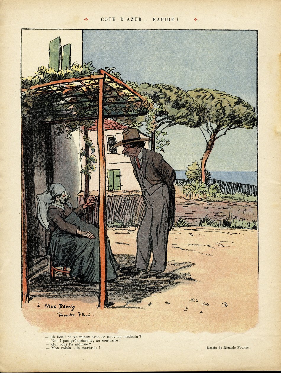 Illustratie van Ricardo Flores (1878-1918) in Le Rire, 24/02/12 - Côte d