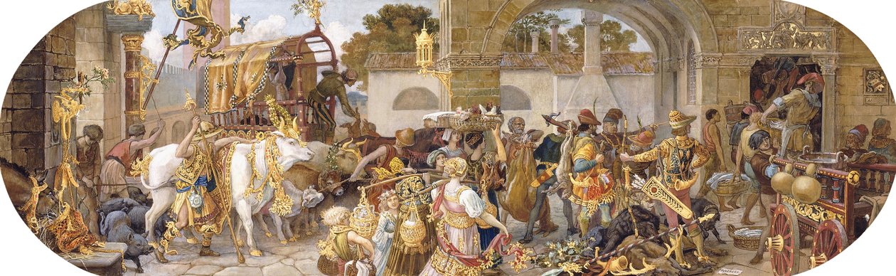 Een Florentijns Festival: De Aankomst van de Voorzieningen door Ricciardo Meacci