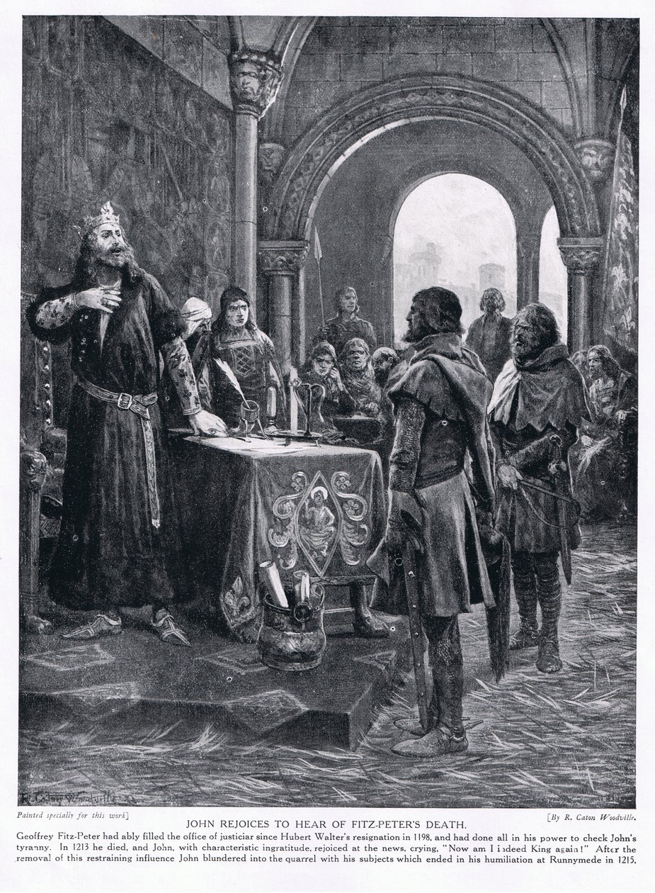 John verheugt zich over de dood van Fitz-Peter AD1198 door Richard Caton Woodville junior