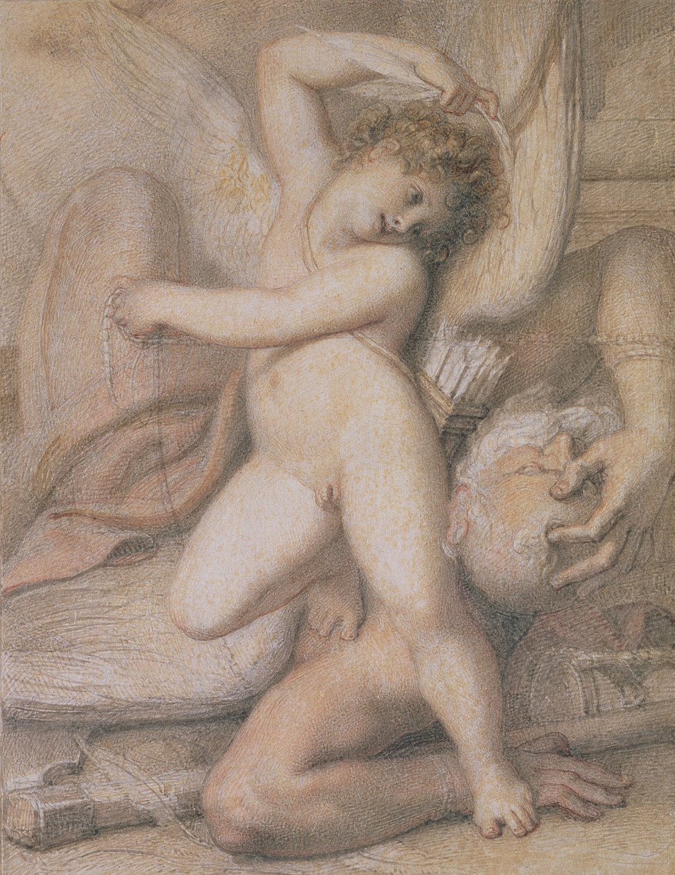 Cupido Plukt de Vleugels van de Tijd, 18e eeuw door Richard Cosway