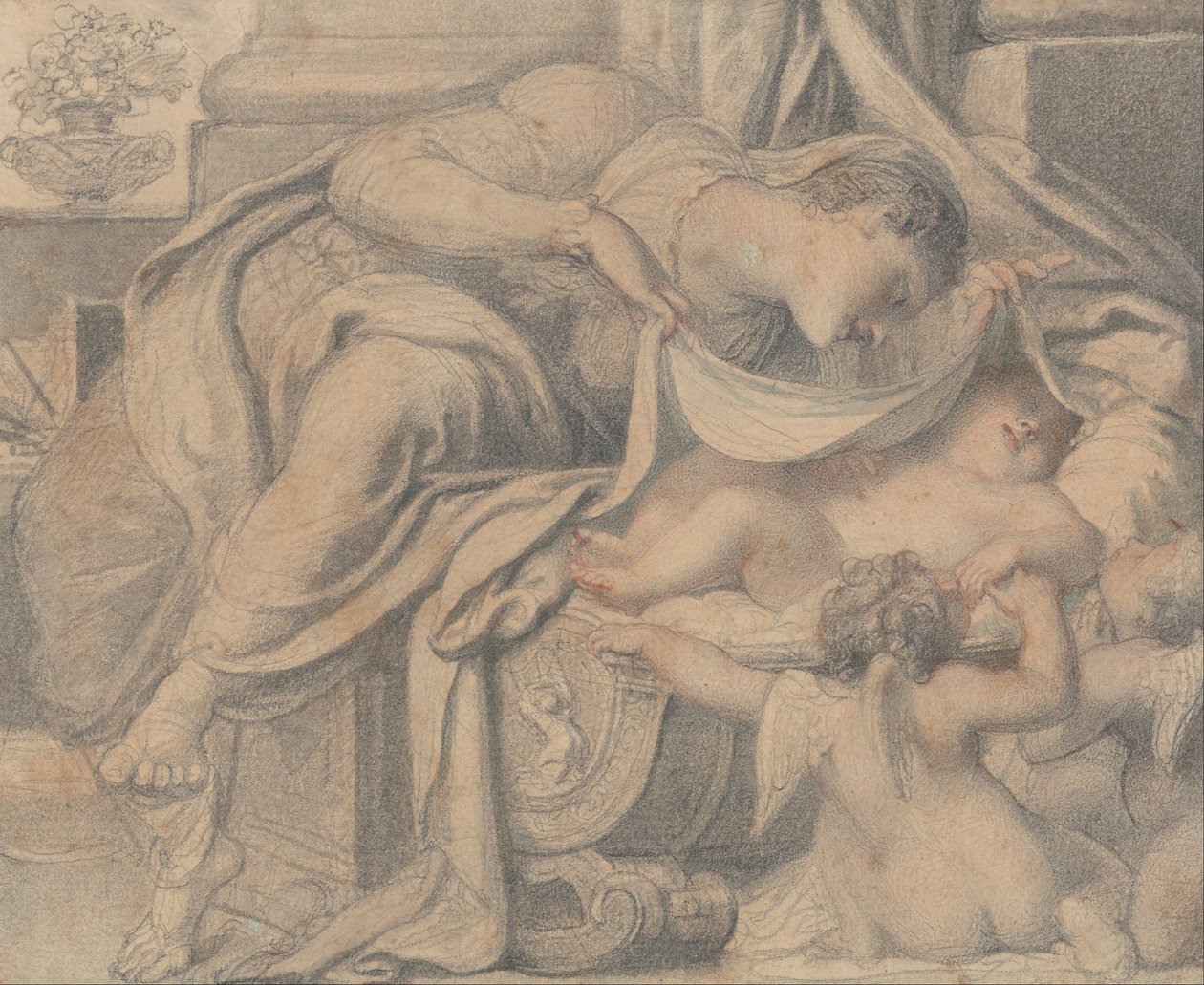 Venus aanbidt Cupido door Richard Cosway