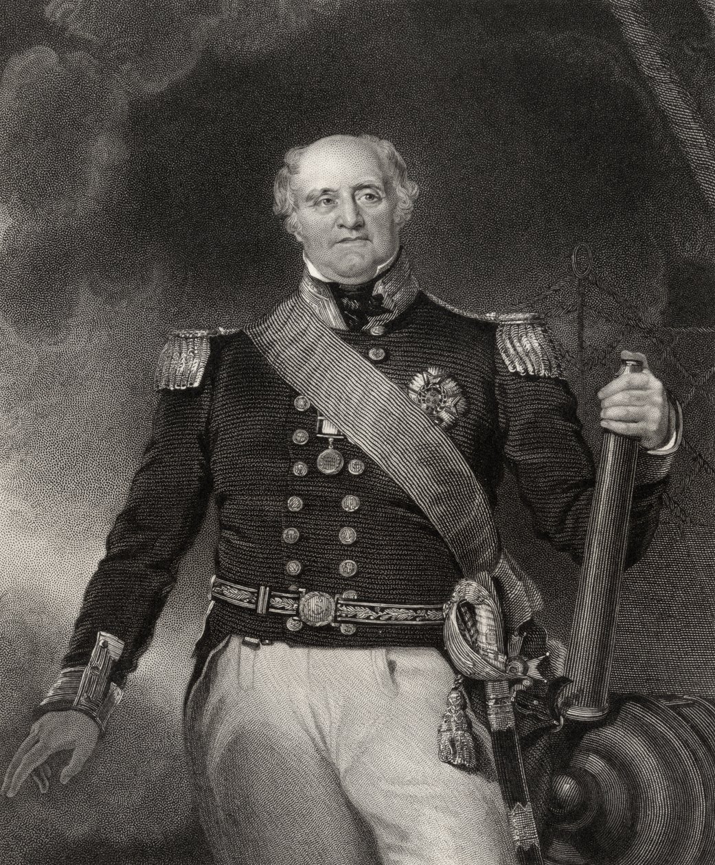Sir Thomas Masterman Hardy, gegraveerd door H. Robinson, uit 