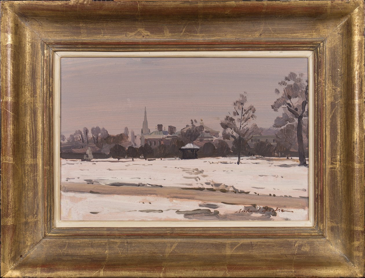 Winter schemering: Kensington Palace, 1991 door Richard Foster