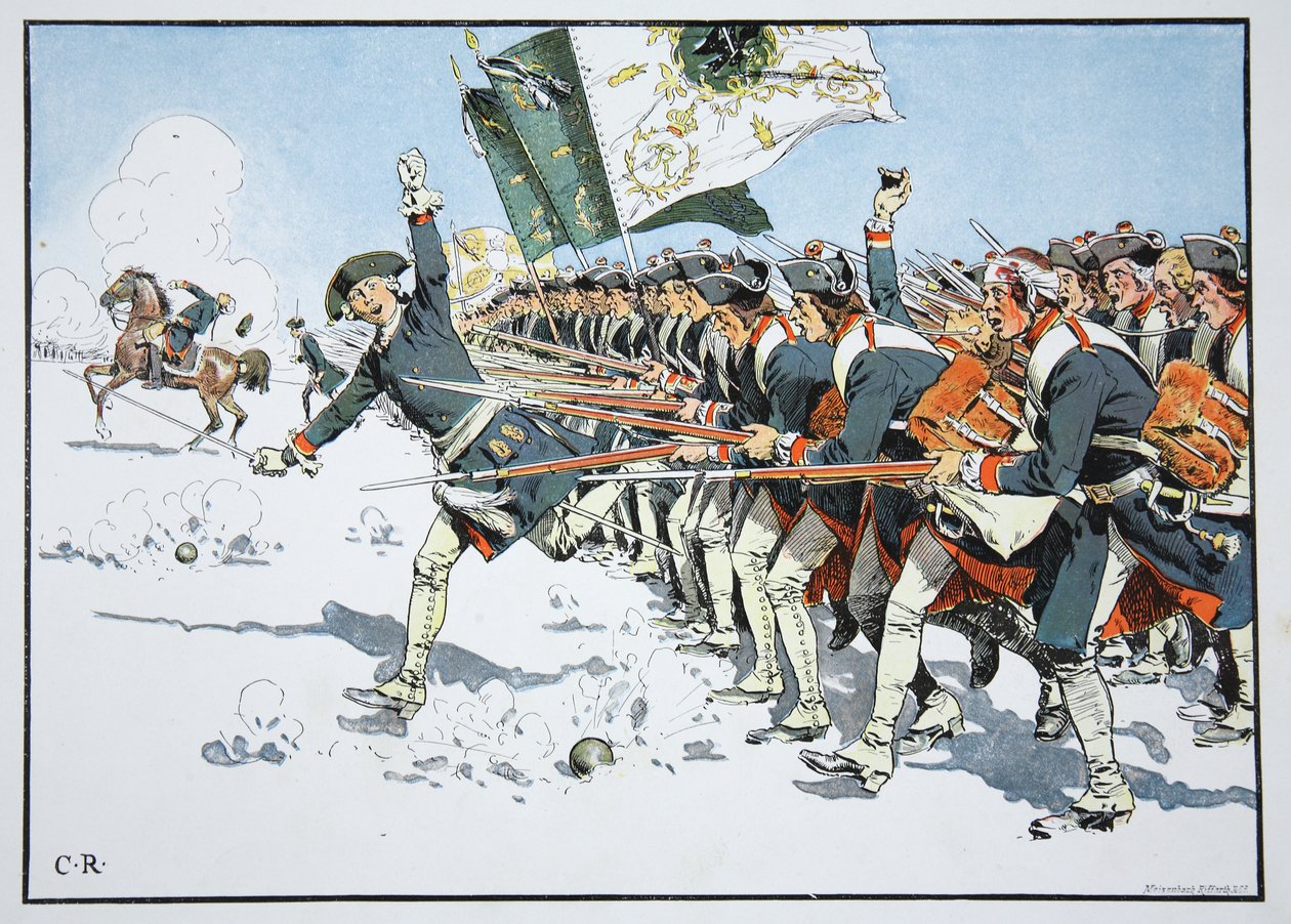 Slag bij Mollwitz, 10 april 1741 door Richard Knoetel