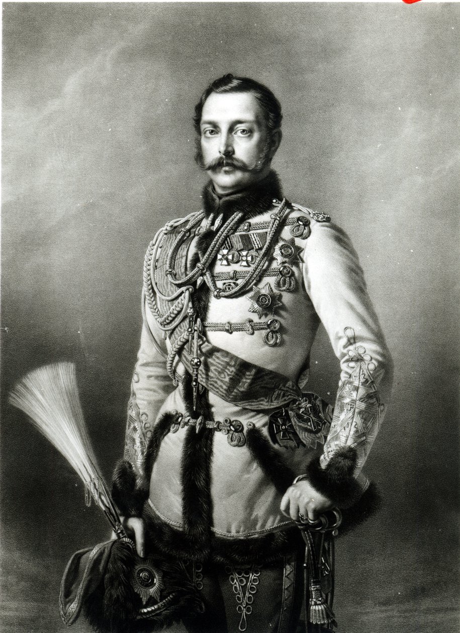 Alexander II (1818-81) van Rusland gegraveerd door Dietmar Ullrich en Smirnoff, 1858 door Richard L. Lauchert