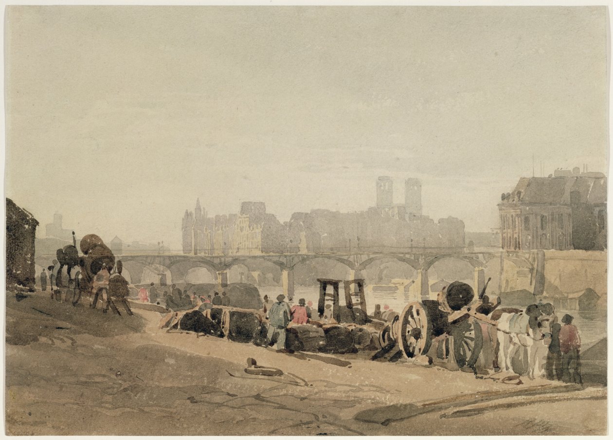 Île de la Cité, Parijs door Richard Parkes Bonington