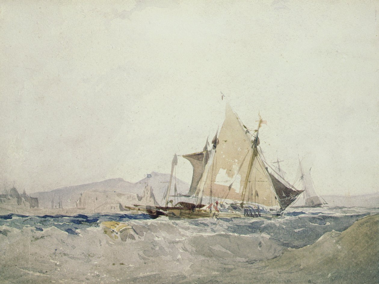 Zeegezicht door Richard Parkes Bonington
