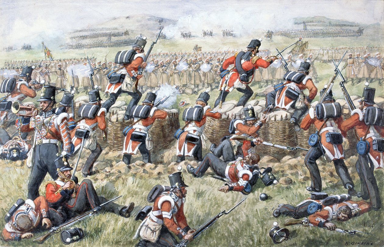 Het 23e Regiment Royal Welsh Fusiliers bij de Slag om de Alma op 20 september 1854 door Richard Simkin