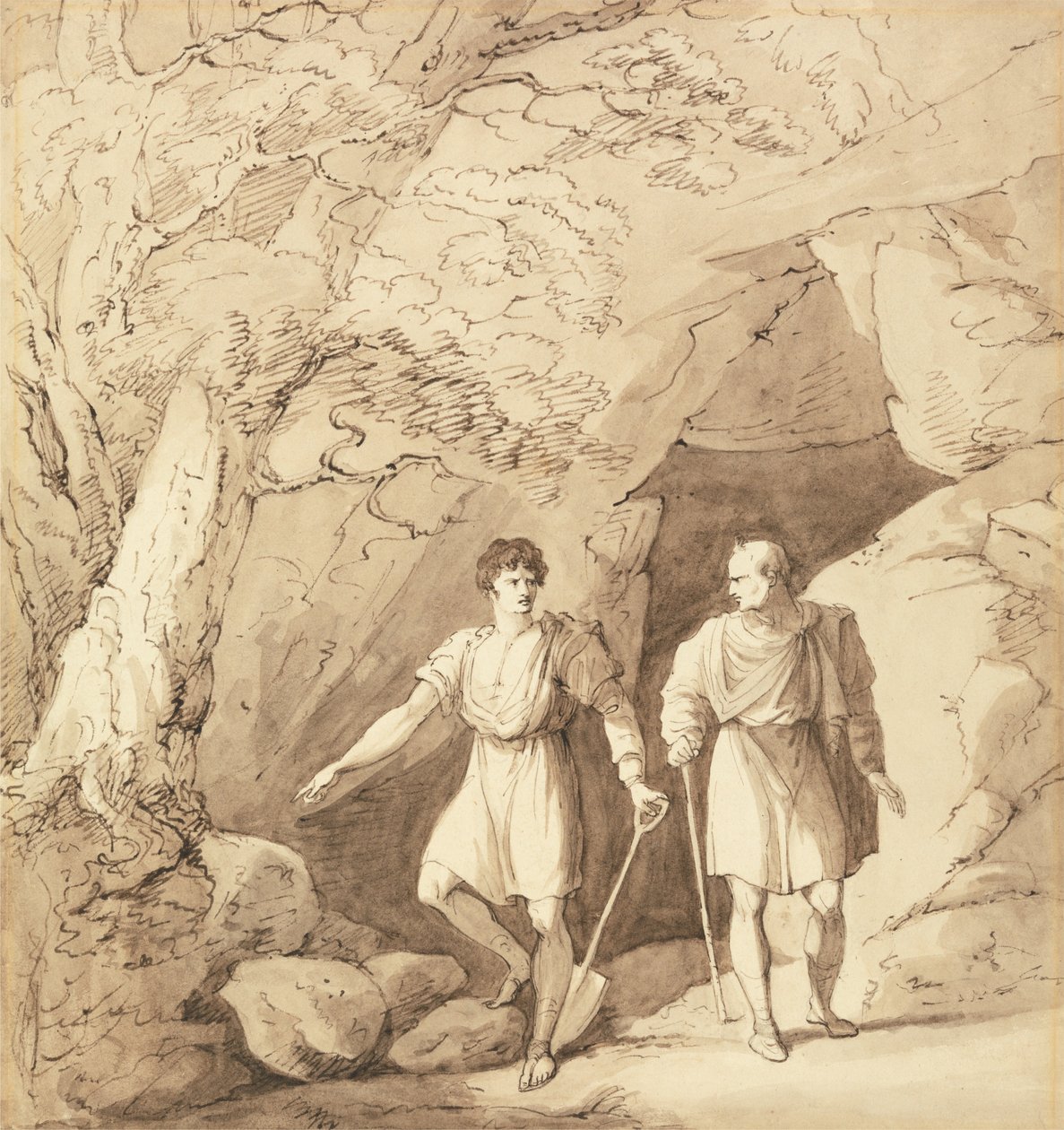 Alcibiades en Timon door Richard Westall