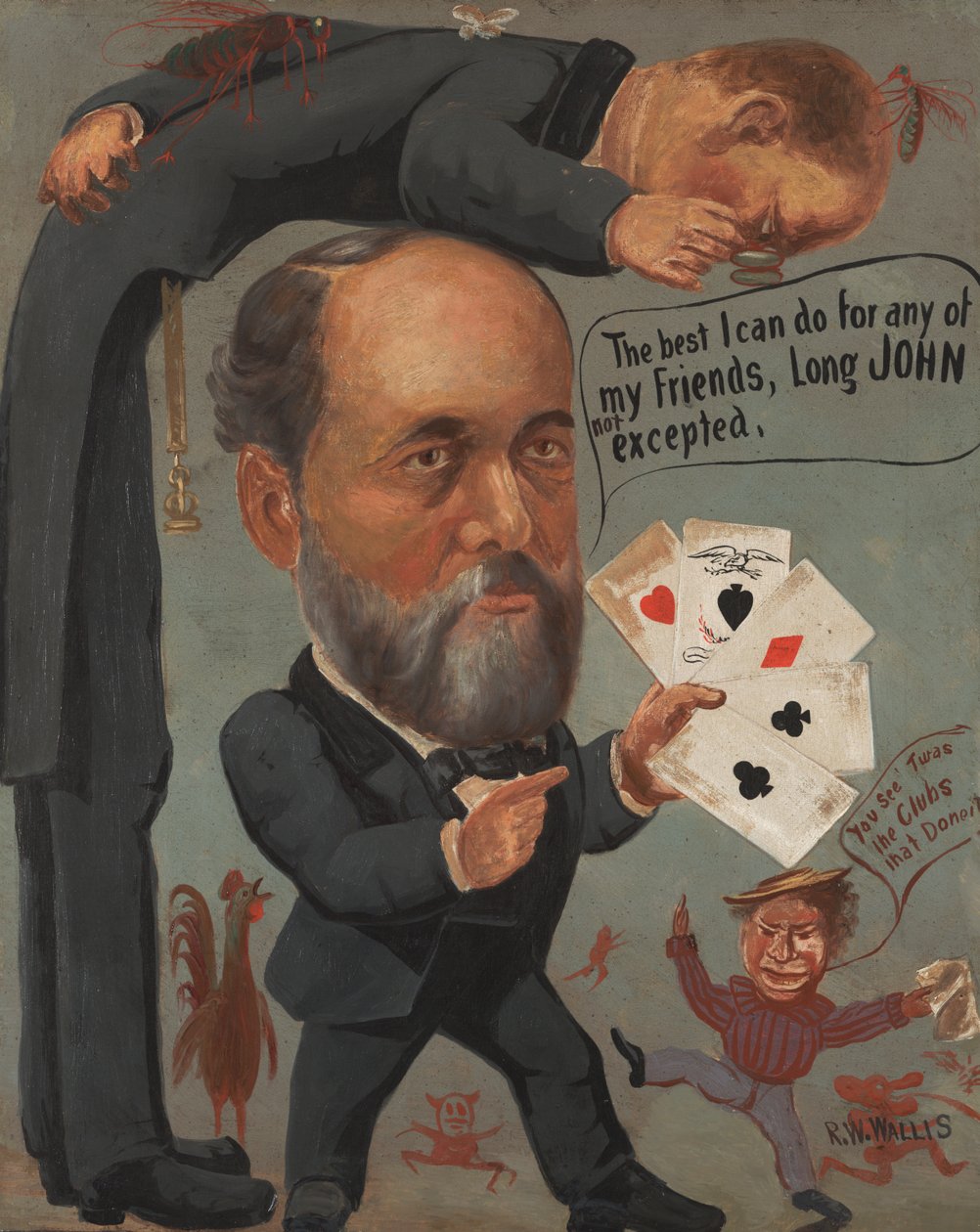 Karikatuur van Charles Benjamin Farwell, 1885-90 door Richard William Wallis