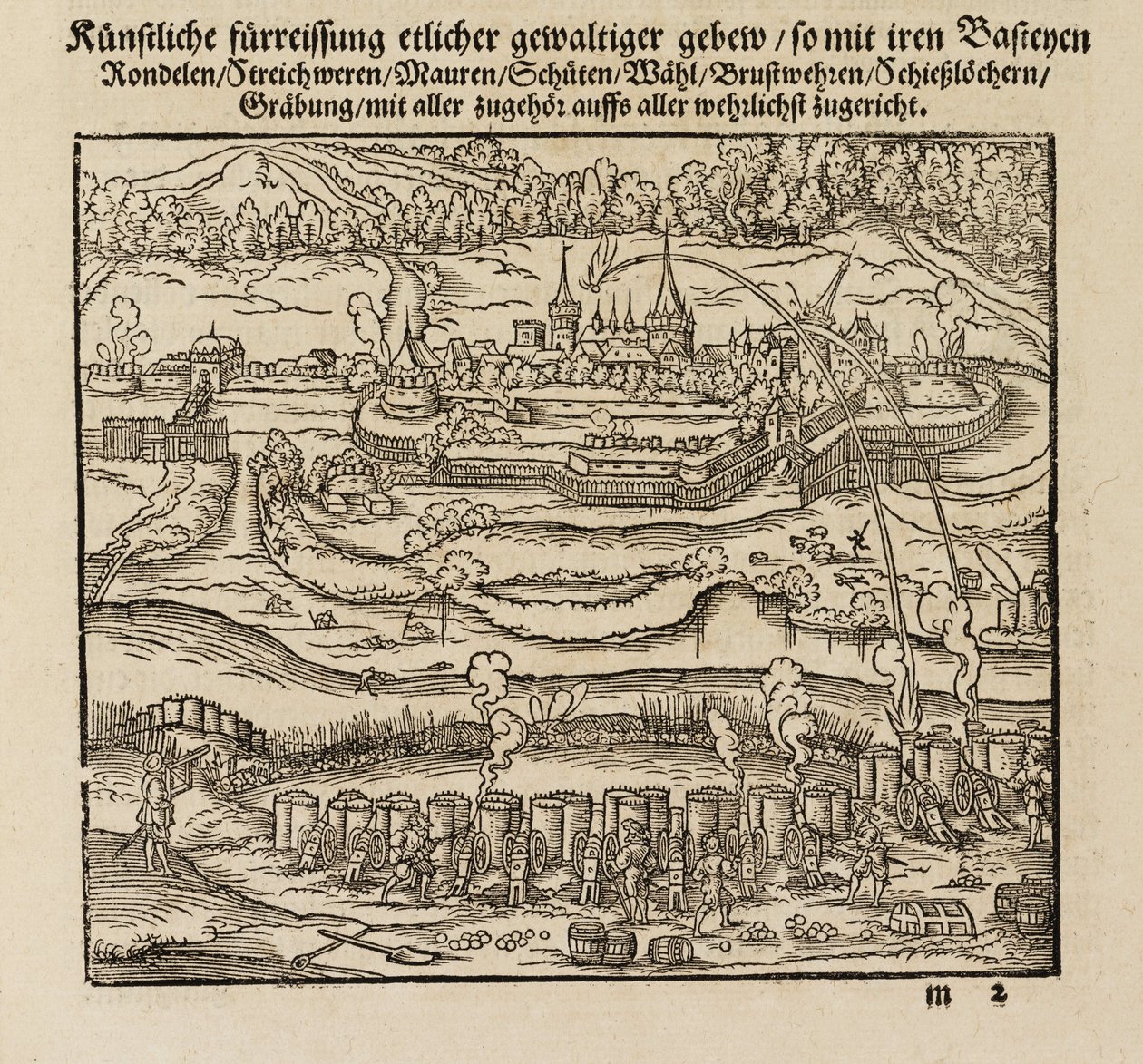 Aanval op een versterkte stad met kanonnen door John Pardon