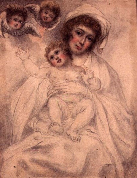 Moeder en Kind met Cherubijnen, c.1790 door Richard (attr. to) Cosway