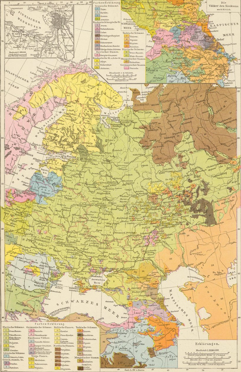 Andree, Richard. Volkerkarte von Russland. 1881 A door Richard Andree