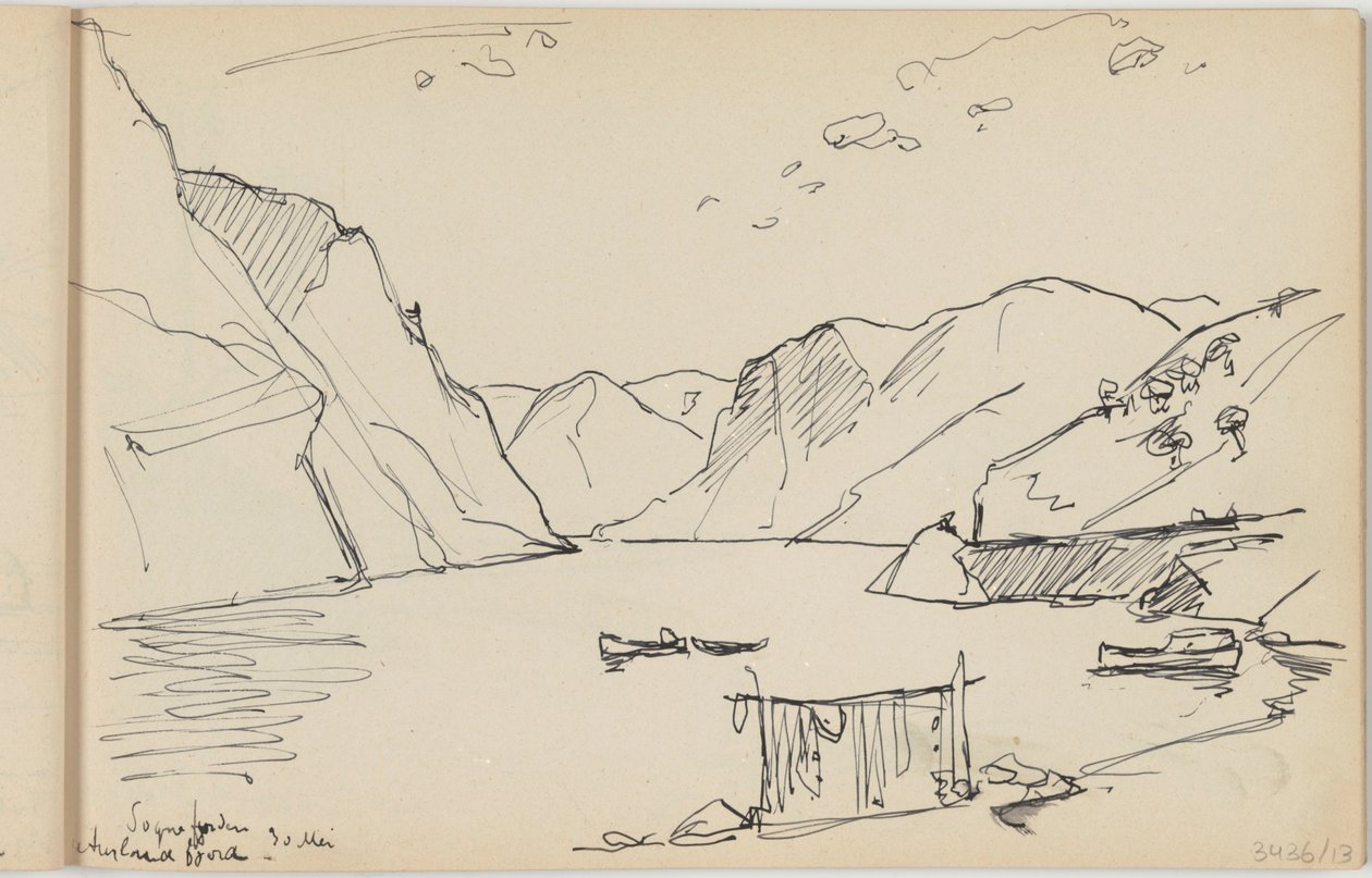 Sognefjord Aurlandsfjord door Richard Baseleer