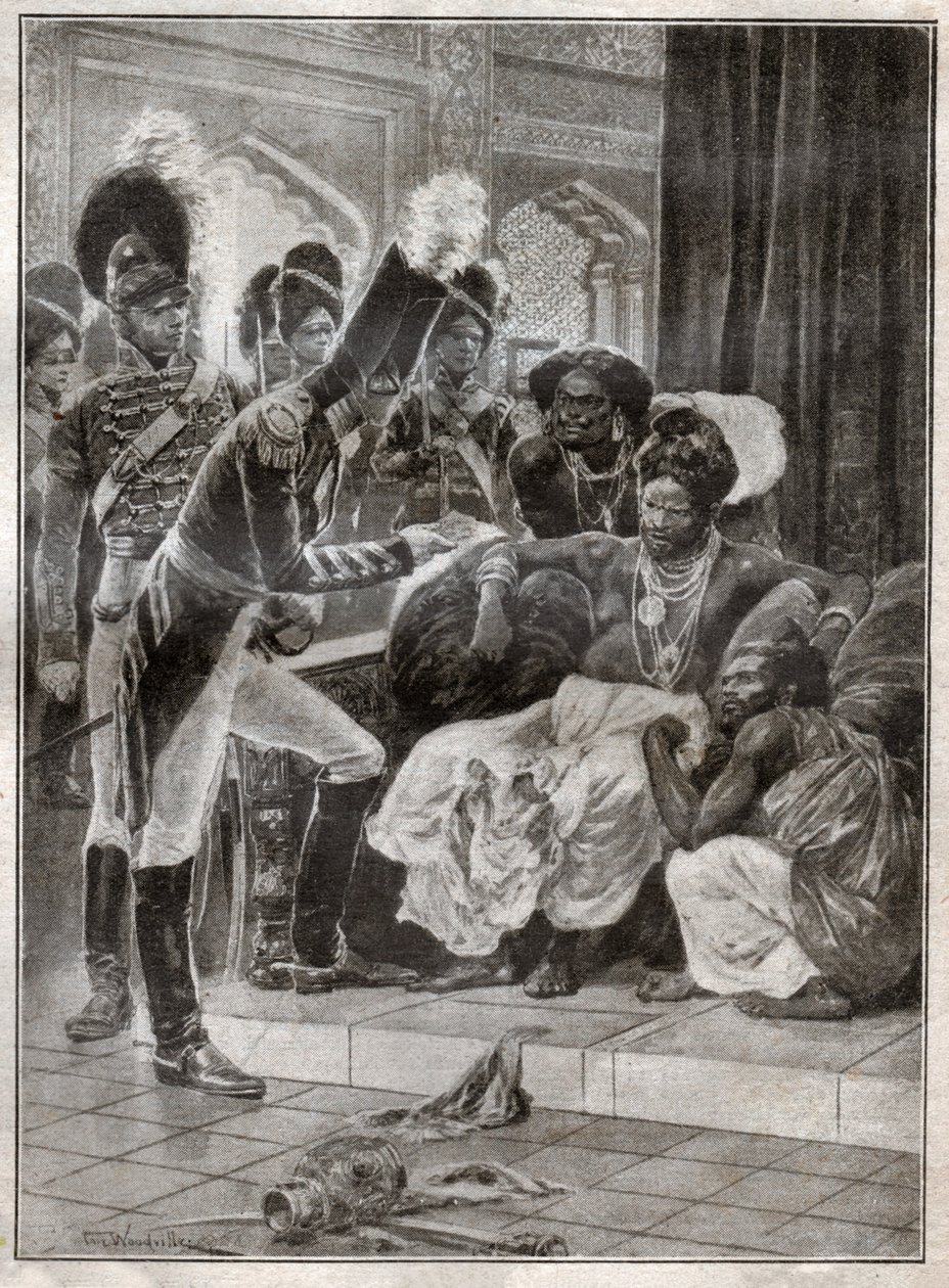 Sri Vikrama Rajasinha, koning van Kandy (Sri Lanka) afgezet door de Engelsen in 1815, 1924 door Richard Caton (after) Woodville