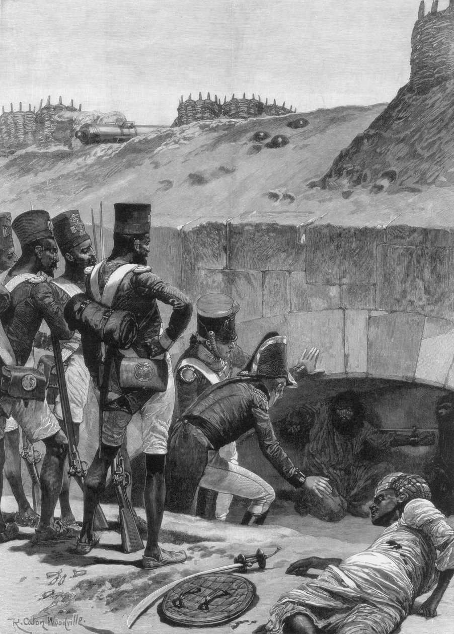 Het vinden van de Britse gevangenen onder de kazematten in de vestingwerken, 1894 door Richard Caton II Woodville
