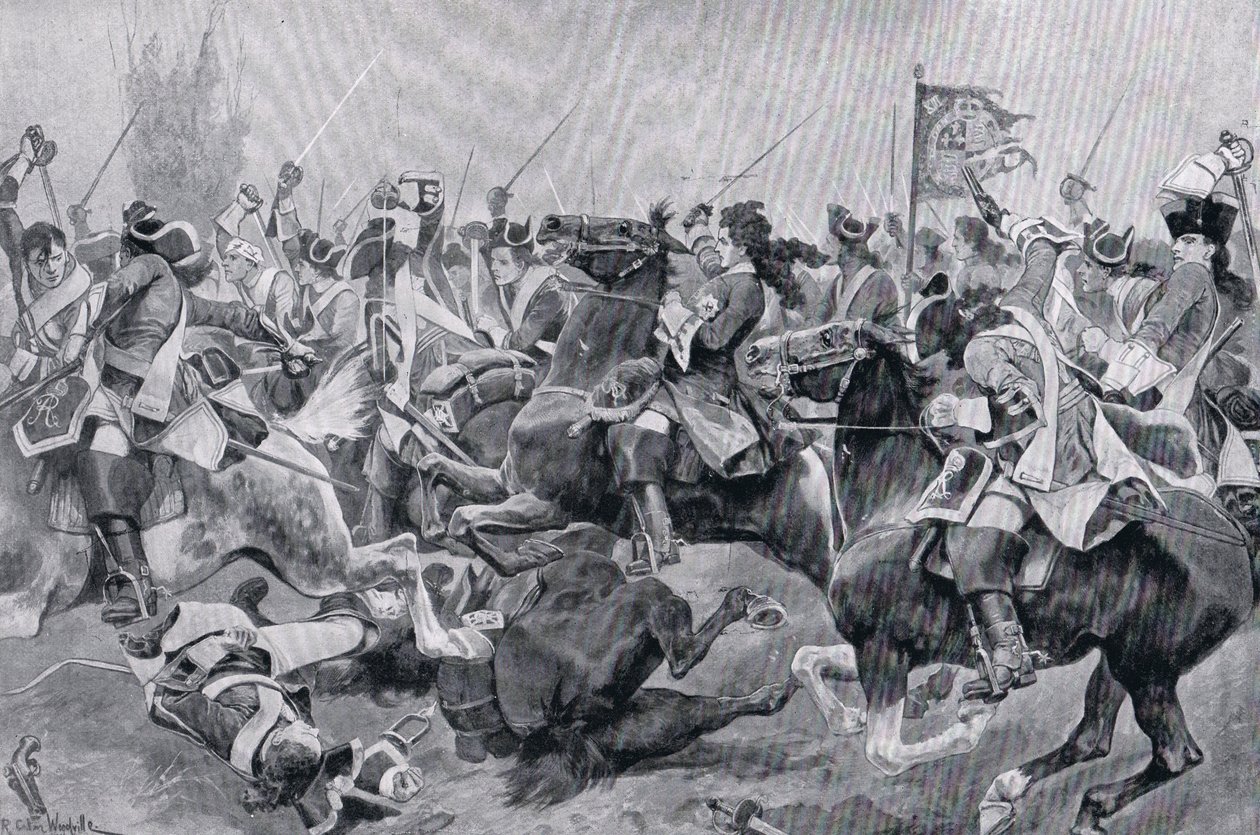 De slag bij Malplaquet, c.1910 door Richard Caton Woodville