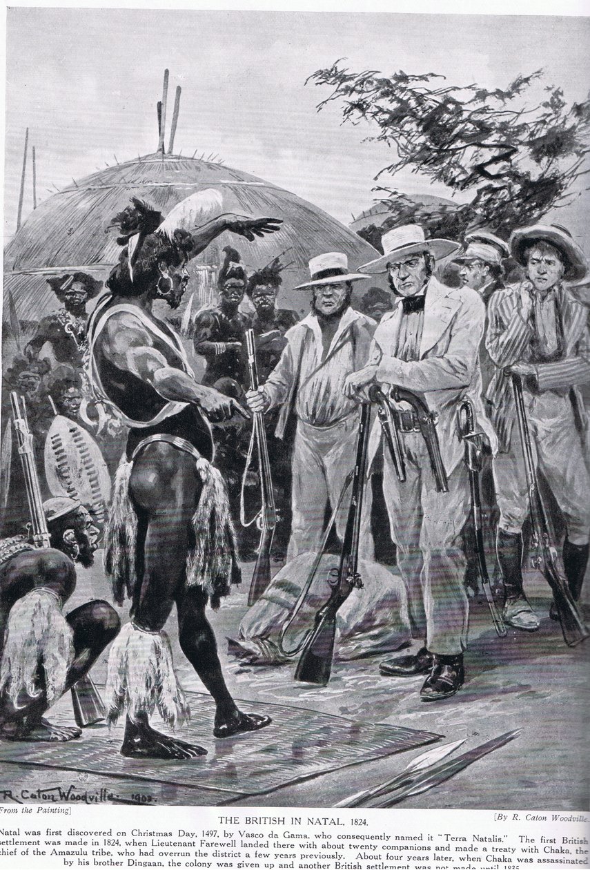 De Britten in Natal in 1824, illustratie uit 