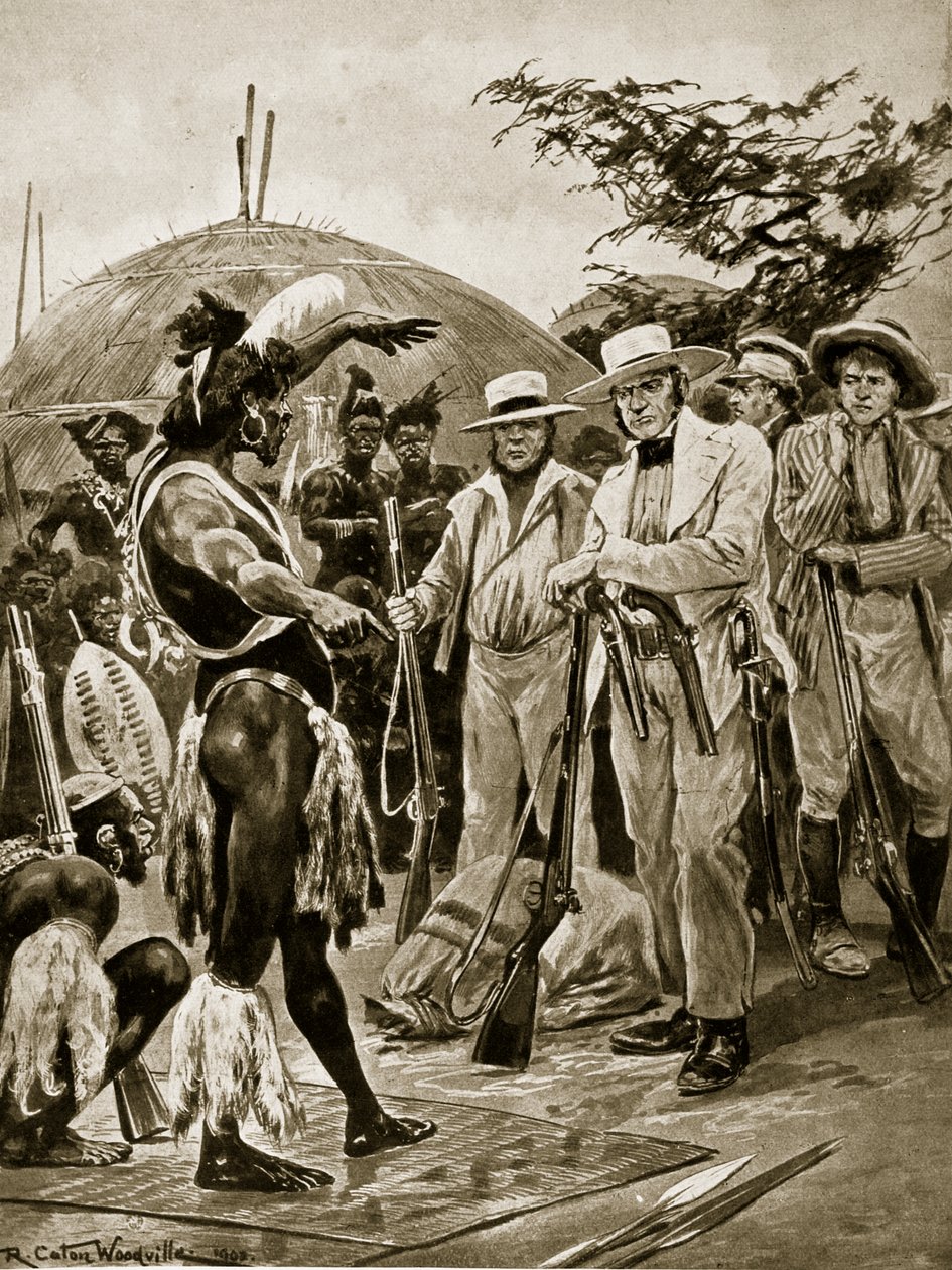 De Britten in Natal, 1824, illustratie uit 