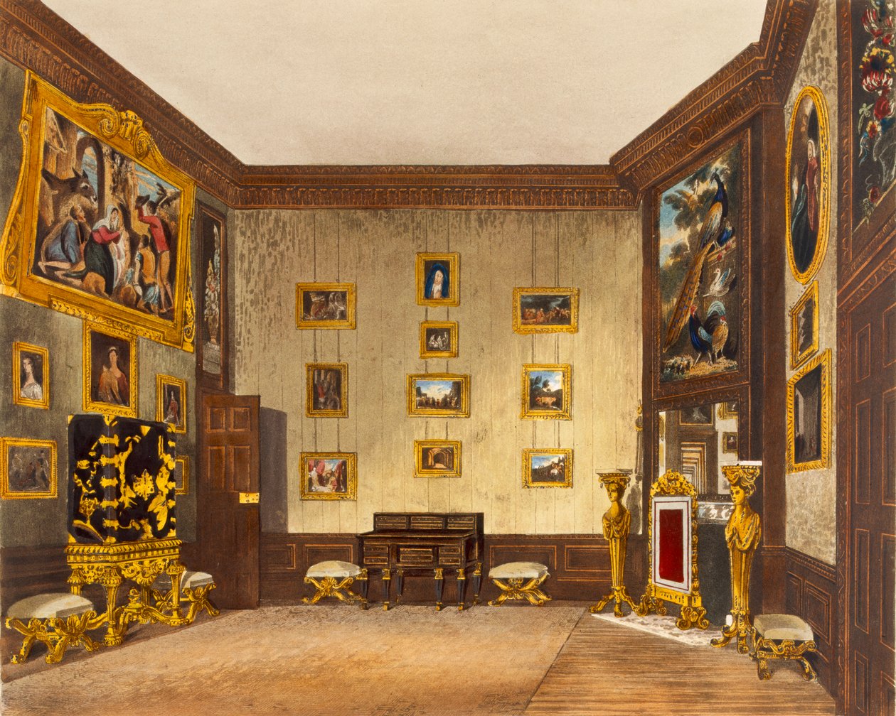 De schrijfkamer van de koning, Hampton Court, uit 